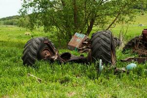 Abandoned axle with wheels photo