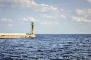 Lighthouse on the pier in Gdynia photo