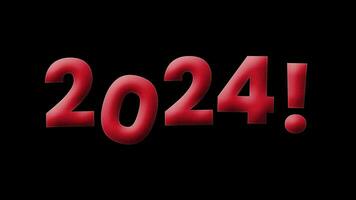 New year 2024 welcome greeting with red numbers. video