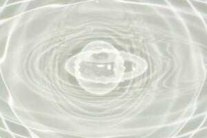 White water with ripples on the surface. Defocus blurred transparent white colored clear calm water surface texture with splashes and bubbles. Water waves with shining pattern texture background. photo