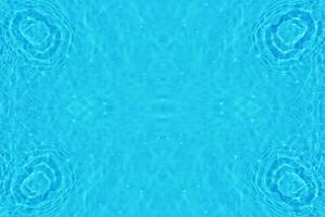 Blue water with ripples on the surface. Defocus blurred transparent white-black colored clear calm water surface texture with splash and bubbles. Water waves with shining pattern texture background. photo