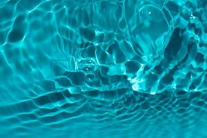 desenfocar borroso transparente azul de colores claro calma agua superficie textura con salpicaduras reflexión. de moda resumen naturaleza antecedentes. agua olas en luz de sol con Copiar espacio. azul acuarela brillar. foto