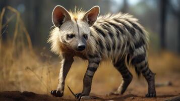 AI generated Aardwolf natura animal wallpaper background photo