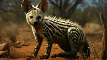 AI generated Aardwolf natura animal wallpaper background photo