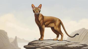 AI generated Abyssinian nature animal wallpaper background photo