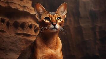 AI generated Abyssinian nature animal wallpaper background photo