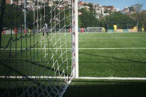 red de un objetivo de un fútbol americano estadio foto