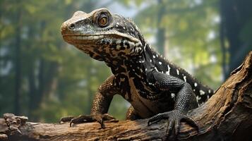 AI generated cute Ackie Monitor nature animal wallpaper background photo