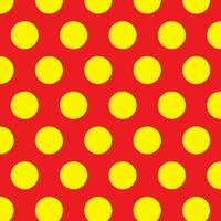 modern simple abstract yellow color big circle polka dot creative geometric vector pattern on red color background