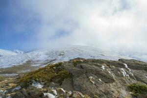 full blizzard in the mountains of sierra nevada,granada,andalucia,spain photo