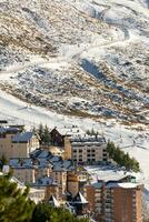 aerial view Town of Pradollano ski resort in Spain in Sierra Nevada photo