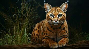 AI generated African Golden Cat photo