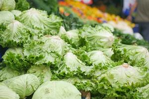 stack of lettuce leaf selling local shop photo