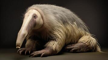 AI generated Anteater with long claws and long legs photo