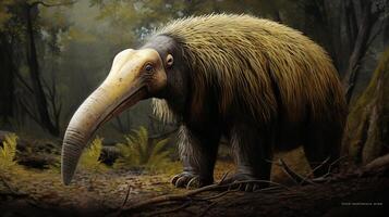 AI generated Anteater with long claws and long legs photo