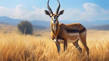 AI generated Antelope image of a gazelle in the wild photo