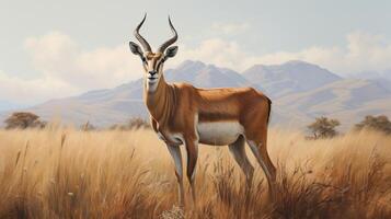 AI generated Antelope image of a gazelle in the wild photo