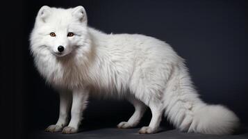 AI generated Arctic white fox hd wallpaper photo