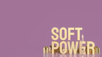 The soft power text for ntity to influence others concept 3d rendering photo