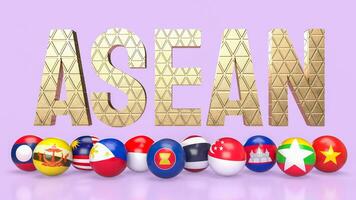 el asean o asociación de Sureste asiático naciones para negocio concepto 3d representación. foto