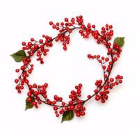 A wreath of scarlet berries, on a plain background. photo