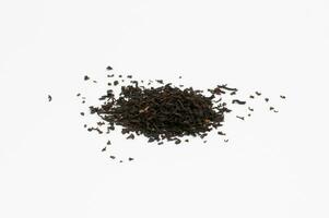 Dry black tea leaves photo