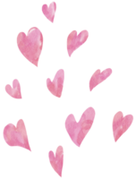 acuarela corazón. enamorado corazón mano pintura estilo png