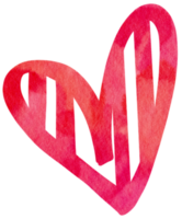 acuarela contorno corazón. enamorado corazón mano pintura estilo png