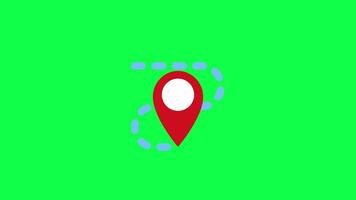 Pin location path moving motion graphic for place locator video