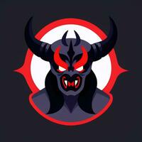 AI generated Demon Icon Avatar Gamer Clip Art Sticker Decoration Simple Background photo