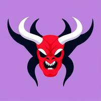 AI generated Demon Icon Avatar Gamer Clip Art Sticker Decoration Simple Background photo