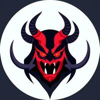 AI generated Demon Icon Avatar Gamer Clip Art Sticker Decoration Simple Background photo