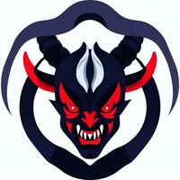 AI generated Demon Icon Avatar Gamer Clip Art Sticker Decoration Simple Background photo