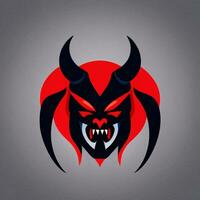 AI generated Demon Icon Avatar Gamer Clip Art Sticker Decoration Simple Background photo