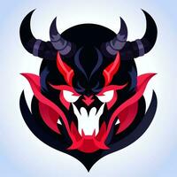 AI generated Demon Icon Avatar Gamer Clip Art Sticker Decoration Simple Background photo