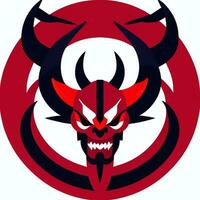 AI generated Demon Icon Avatar Gamer Clip Art Sticker Decoration Simple Background photo