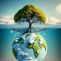 AI generated Earth in the Balance Confronting the Global Warming Challenge photo