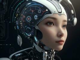 AI generated AI Ethics Woman Robot Face Next Generation photo