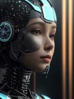AI generated AI Ethics Woman Robot Face Next Generation photo