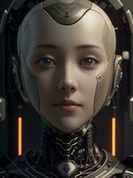 AI generated AI Ethics Woman Robot Face Next Generation photo