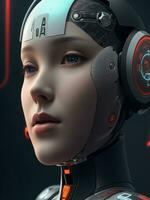 AI generated AI Ethics Woman Robot Face Next Generation photo