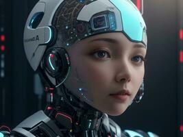 AI generated AI Ethics Woman Robot Face Next Generation photo