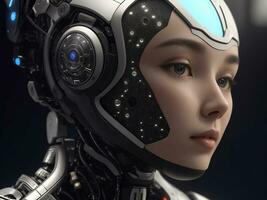 AI generated AI Ethics Woman Robot Face Next Generation photo