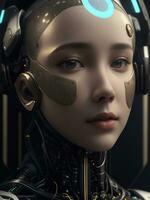 AI generated AI Ethics Woman Robot Face Next Generation photo