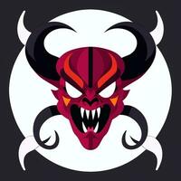 AI generated Demon Icon Avatar Gamer Clip Art Sticker Decoration Simple Background photo