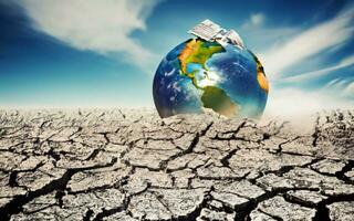 AI generated Climate Change Earth in Danger Earth Image photo