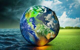 AI generated Climate Change Earth in Danger Earth Image photo