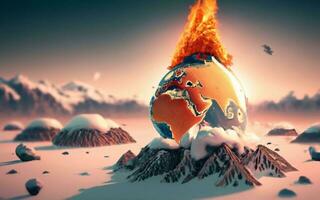 AI generated Climate Change Earth in Danger Earth Image photo