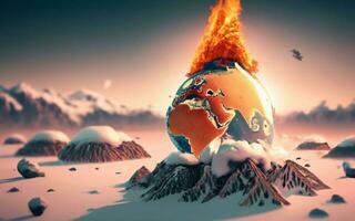 AI generated Climate Change Earth in Danger Earth Image photo