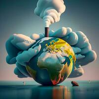 AI generated Climate Change Earth in Danger Earth Image photo